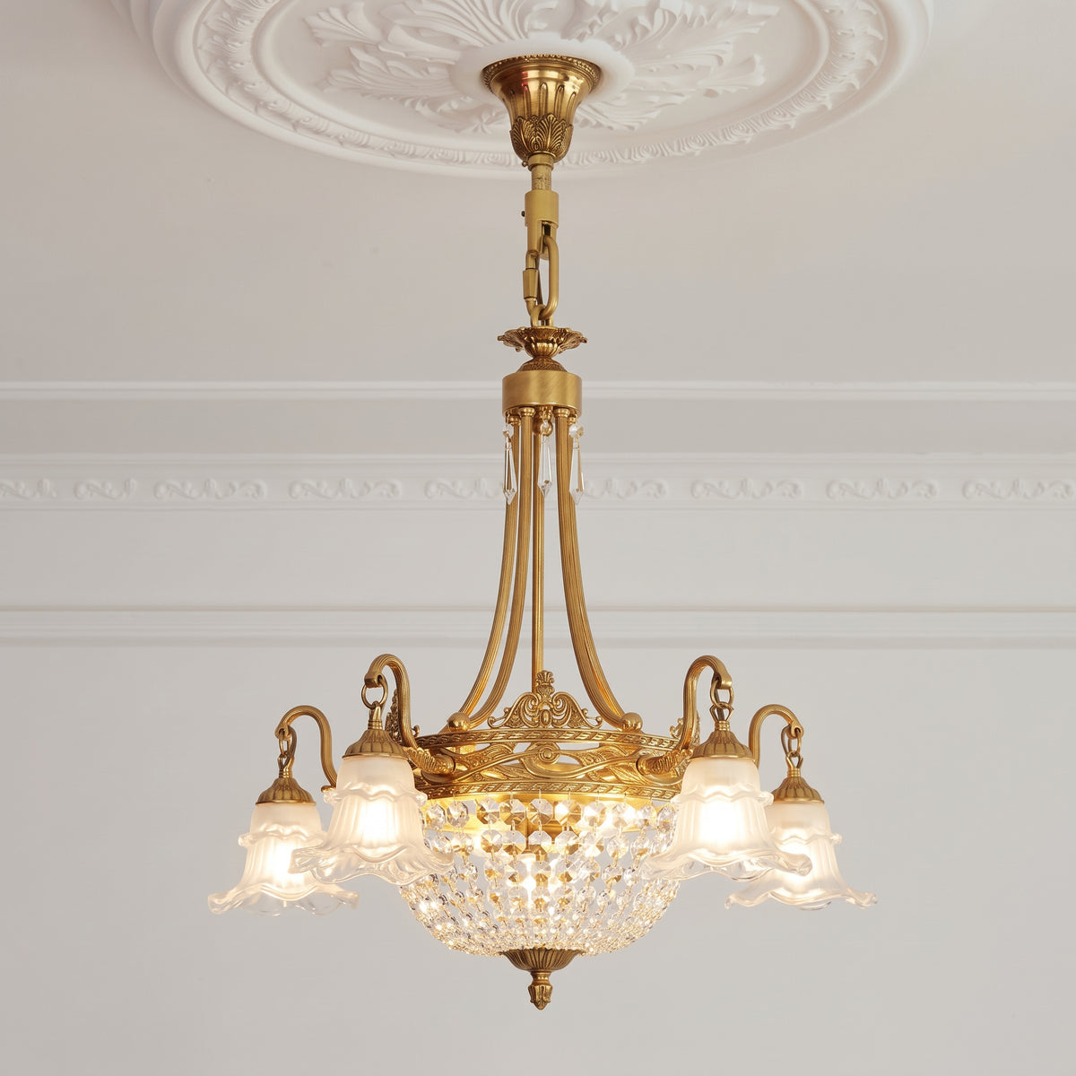 Cliveden Tulip Basket Chandelier