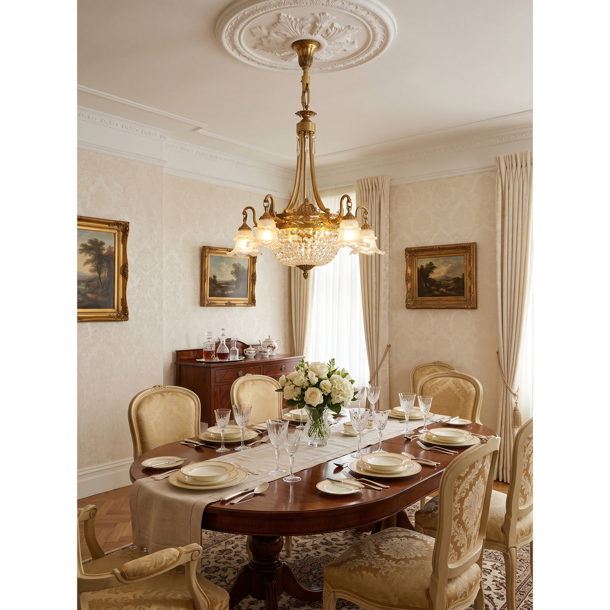 Cliveden Tulip Basket Chandelier