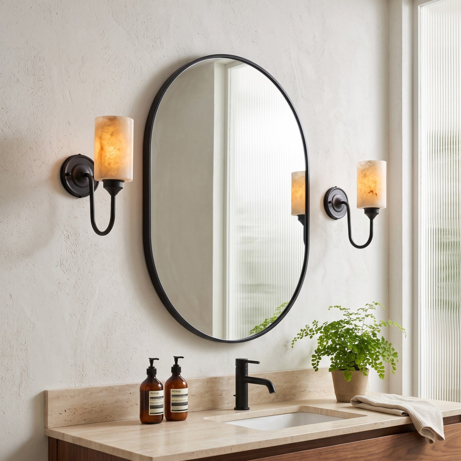 Clyde Alabaster Wall Sconce