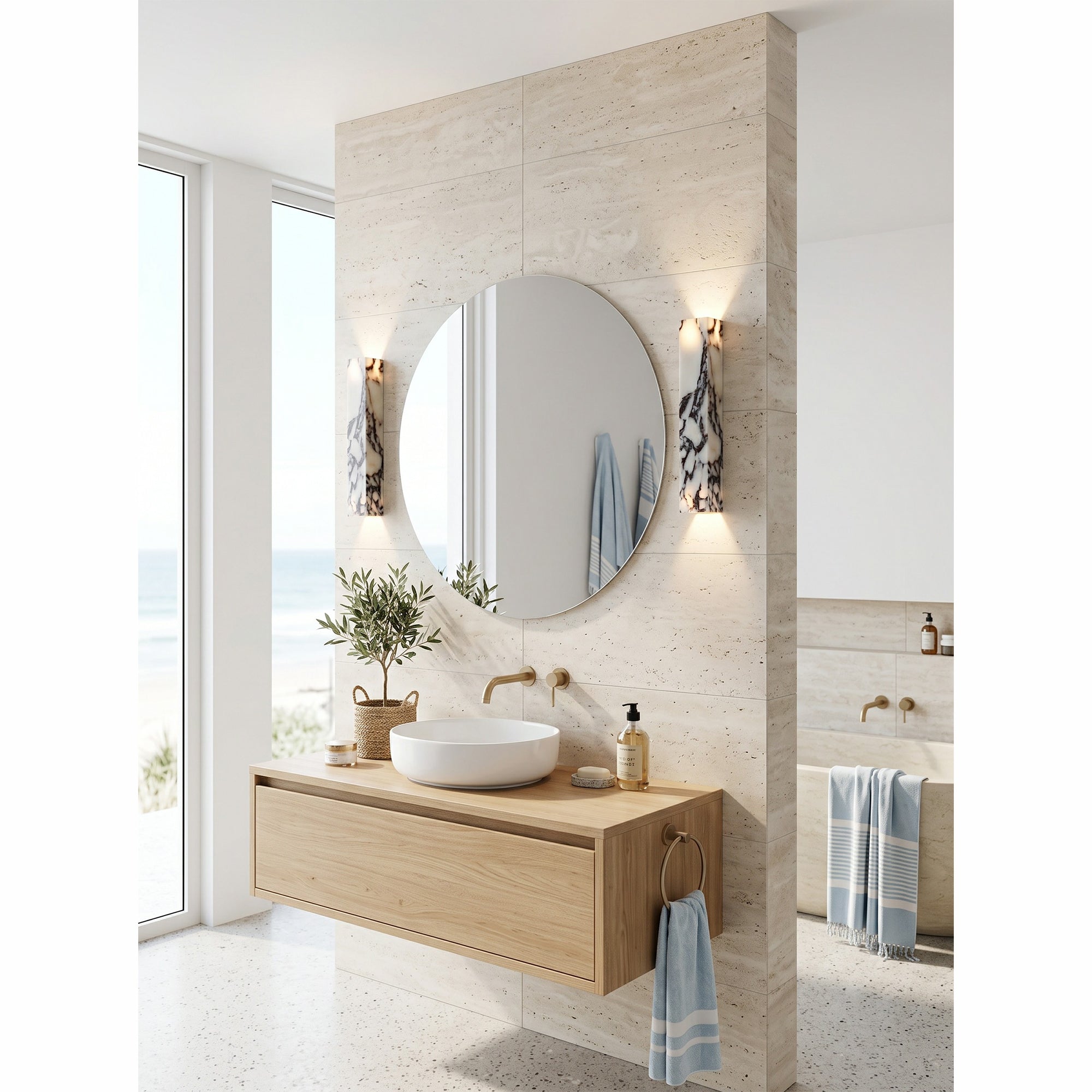 Corvessa Marble Wall Sconce