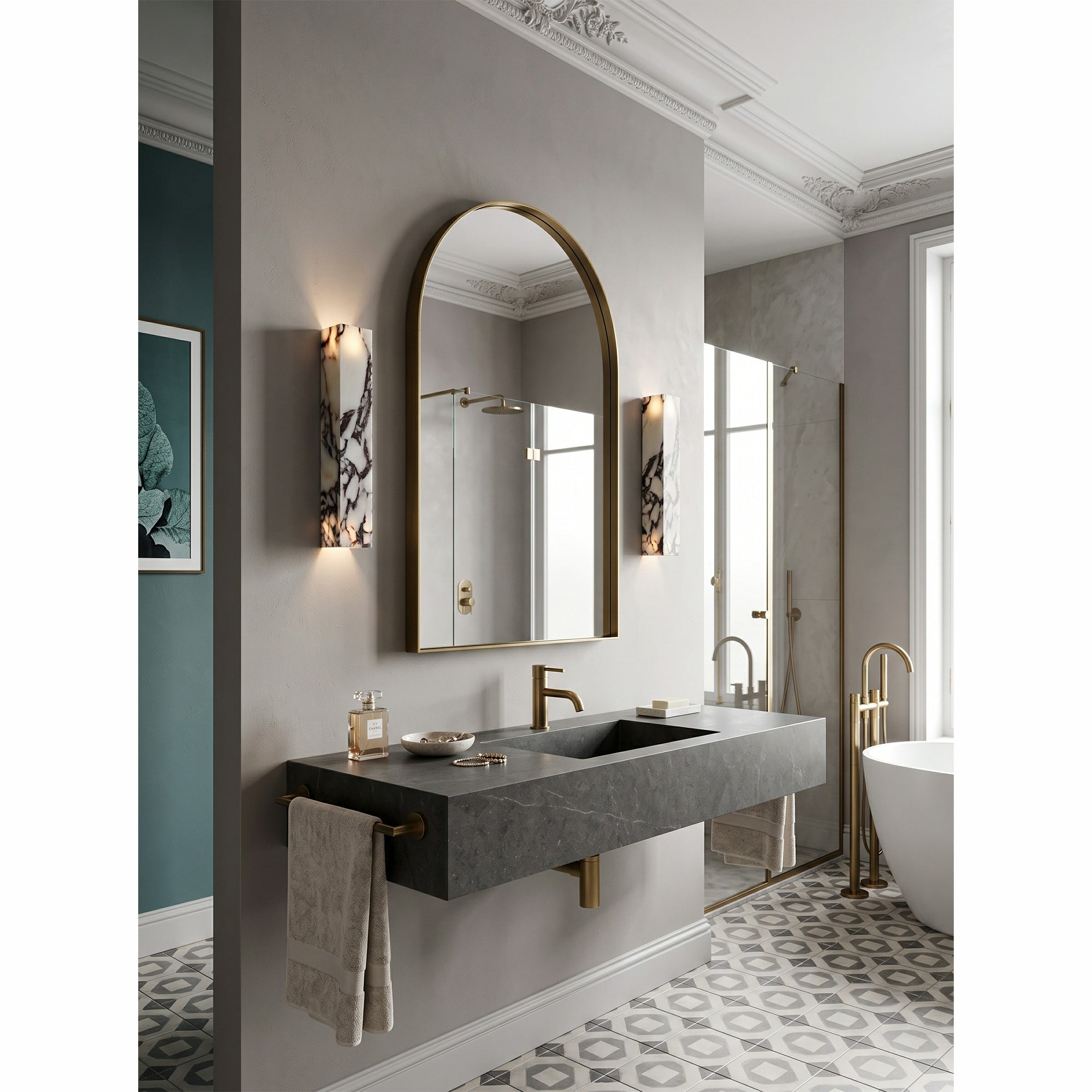 Corvessa Marble Wall Sconce