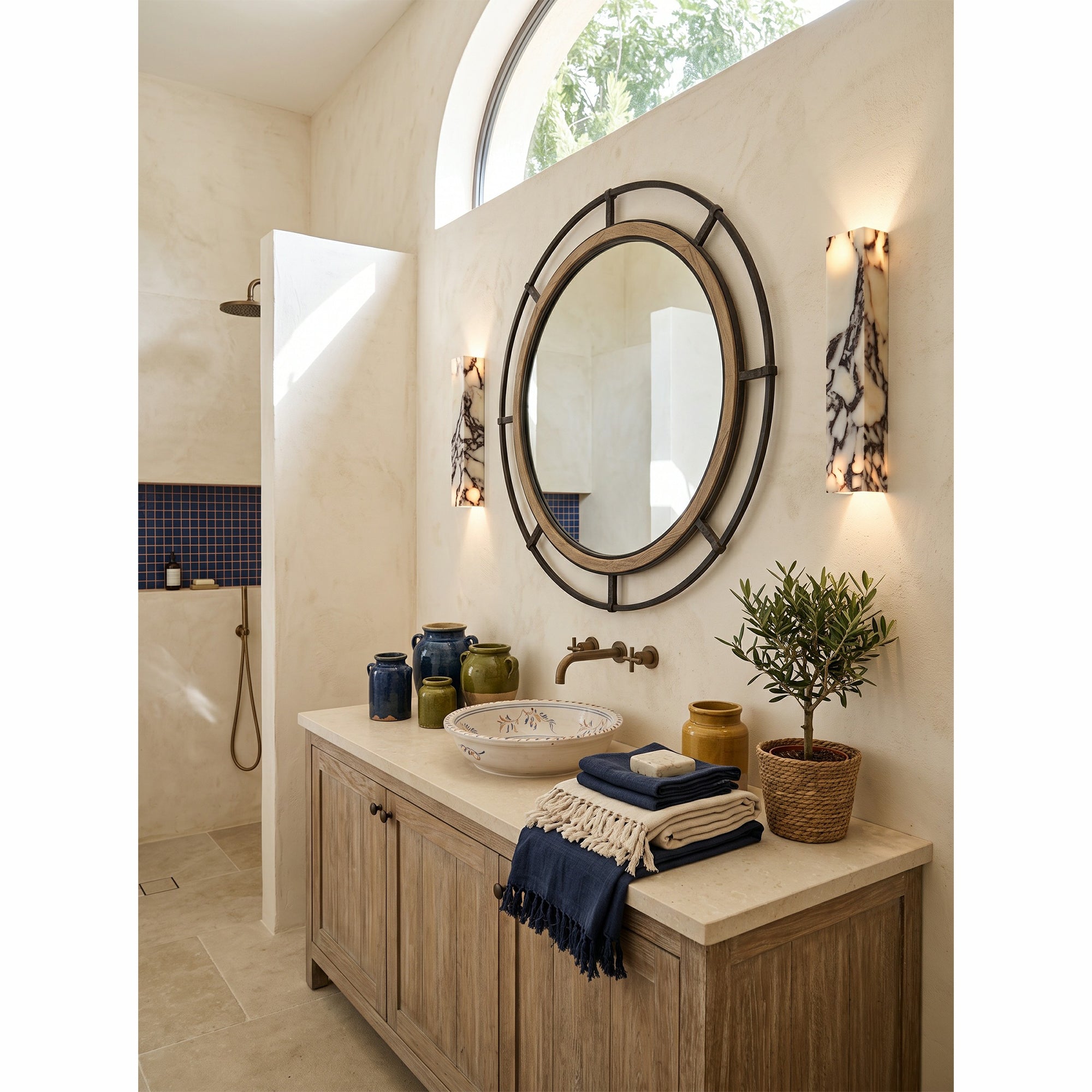 Corvessa Marble Wall Sconce