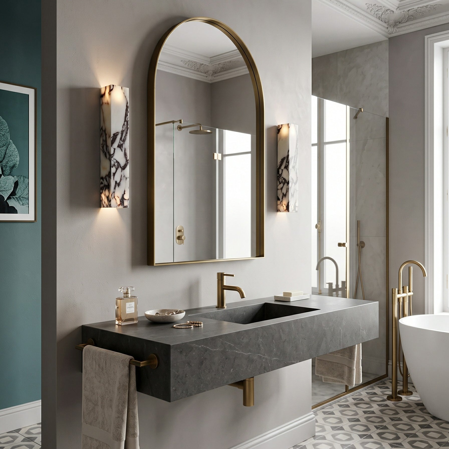 Corvessa Marble Wall Sconce