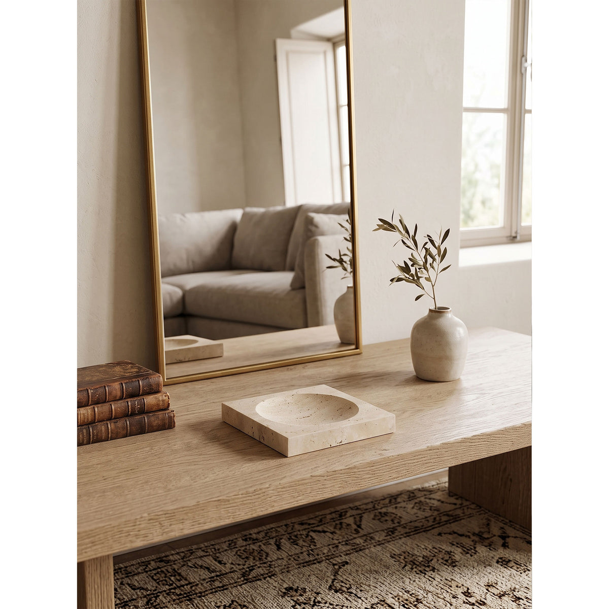 Crater Travertine Tray