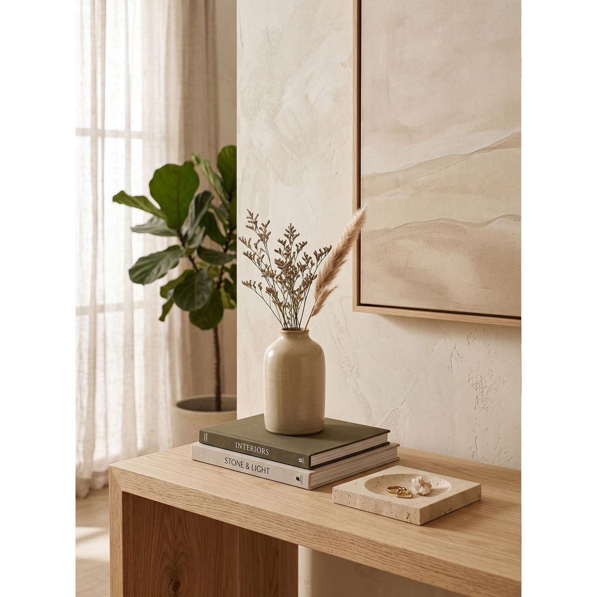 Crater Travertine Tray