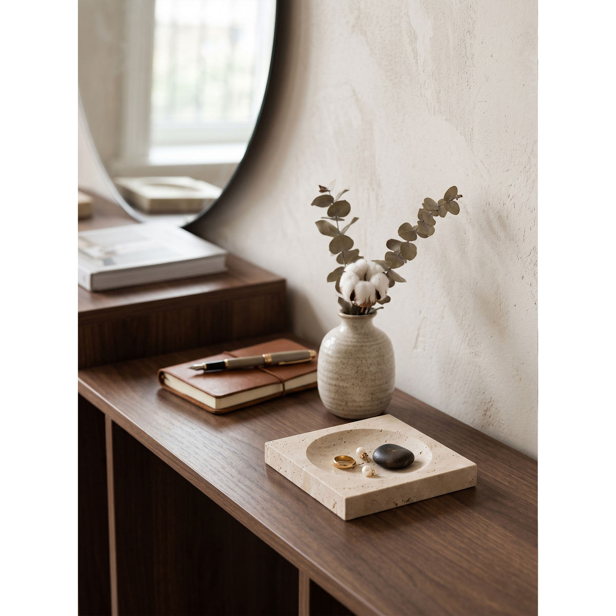 Crater Travertine Tray