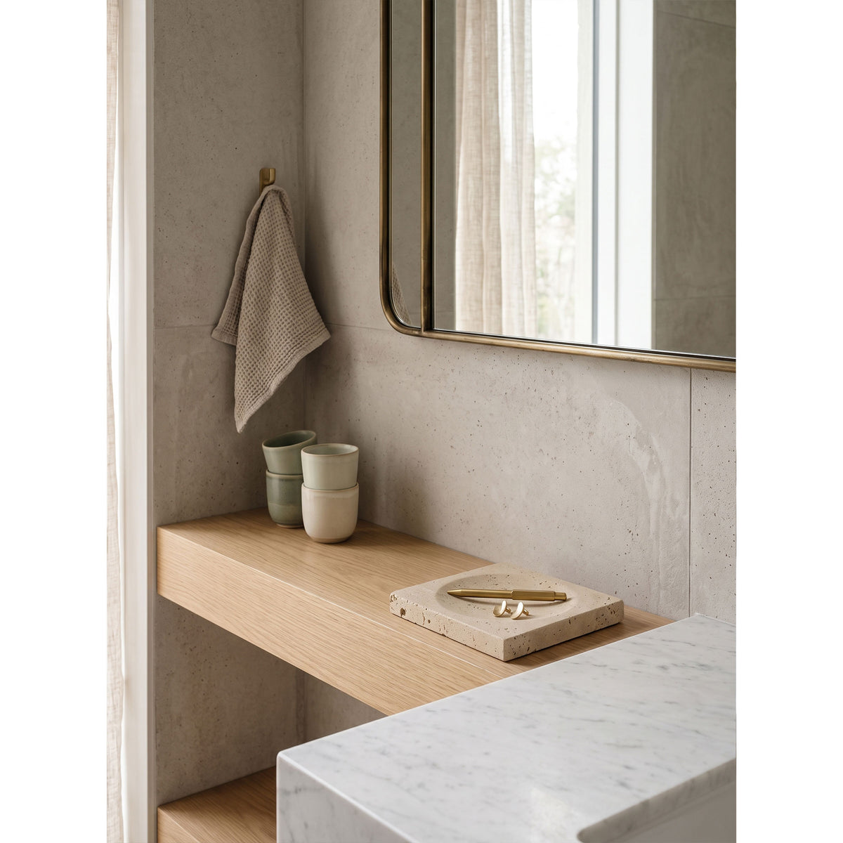 Crater Travertine Tray