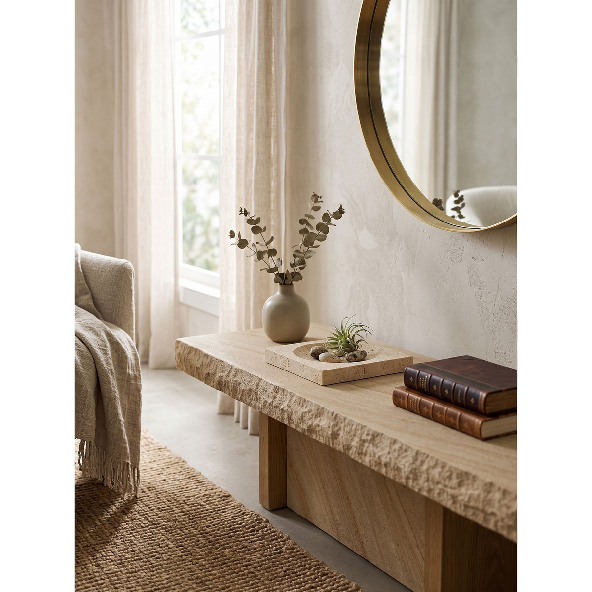 Crater Travertine Tray