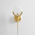 Load image into Gallery viewer, Crescent Cradle Alabaster Plug-in Wall Sconce
