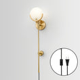Load image into Gallery viewer, Crescent Cradle Alabaster Plug-in Wall Sconce
