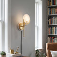 Load image into Gallery viewer, Crescent Cradle Alabaster Plug-in Wall Sconce
