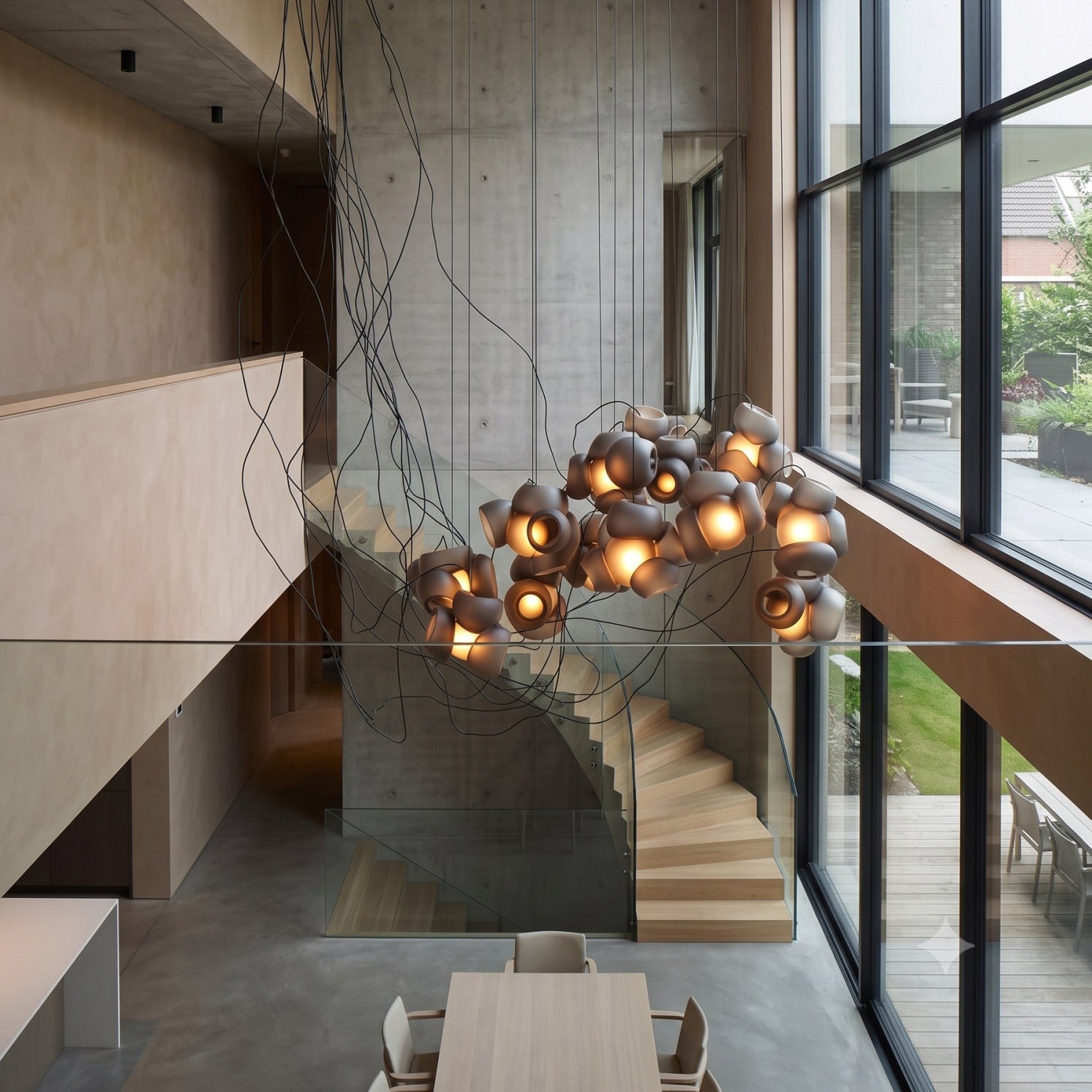 Cumulus Sculptural Glass Cluster Chandelier