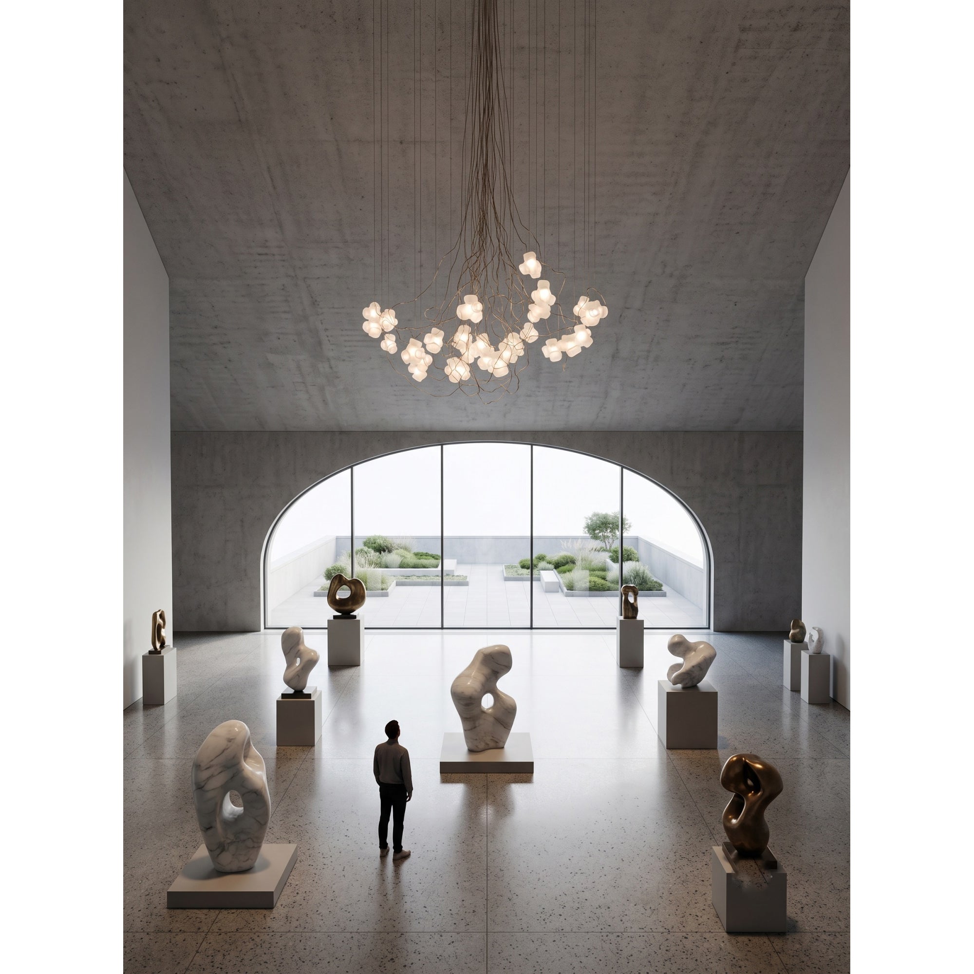 Cumulus Sculptural Glass Cluster Chandelier