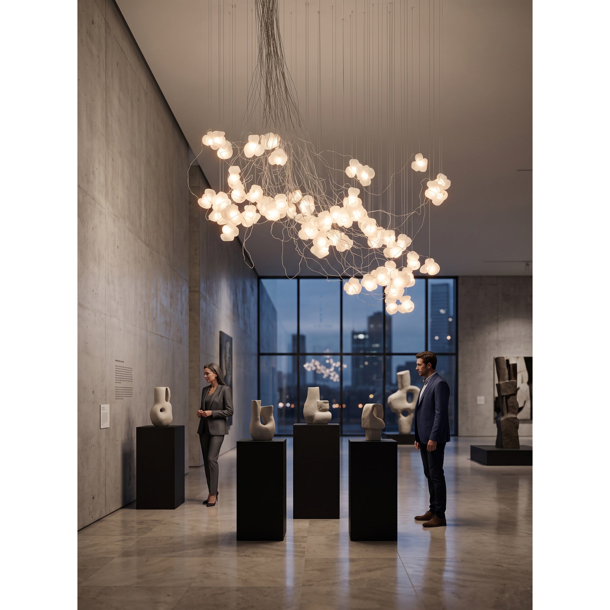 Cumulus Sculptural Glass Cluster Chandelier