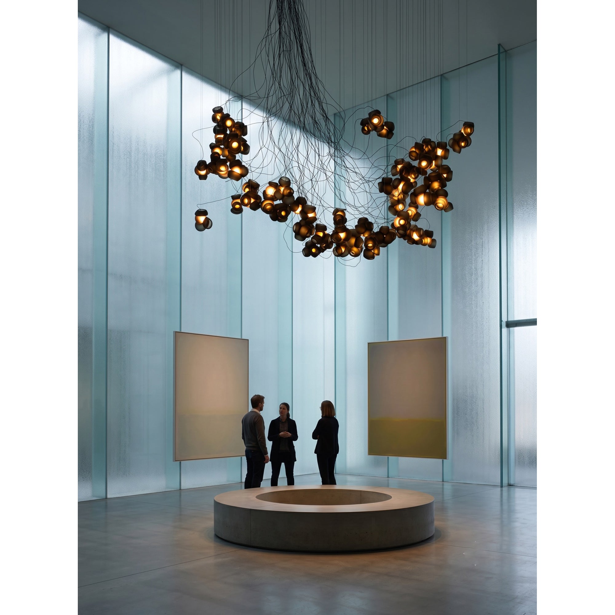 Cumulus Sculptural Glass Cluster Chandelier