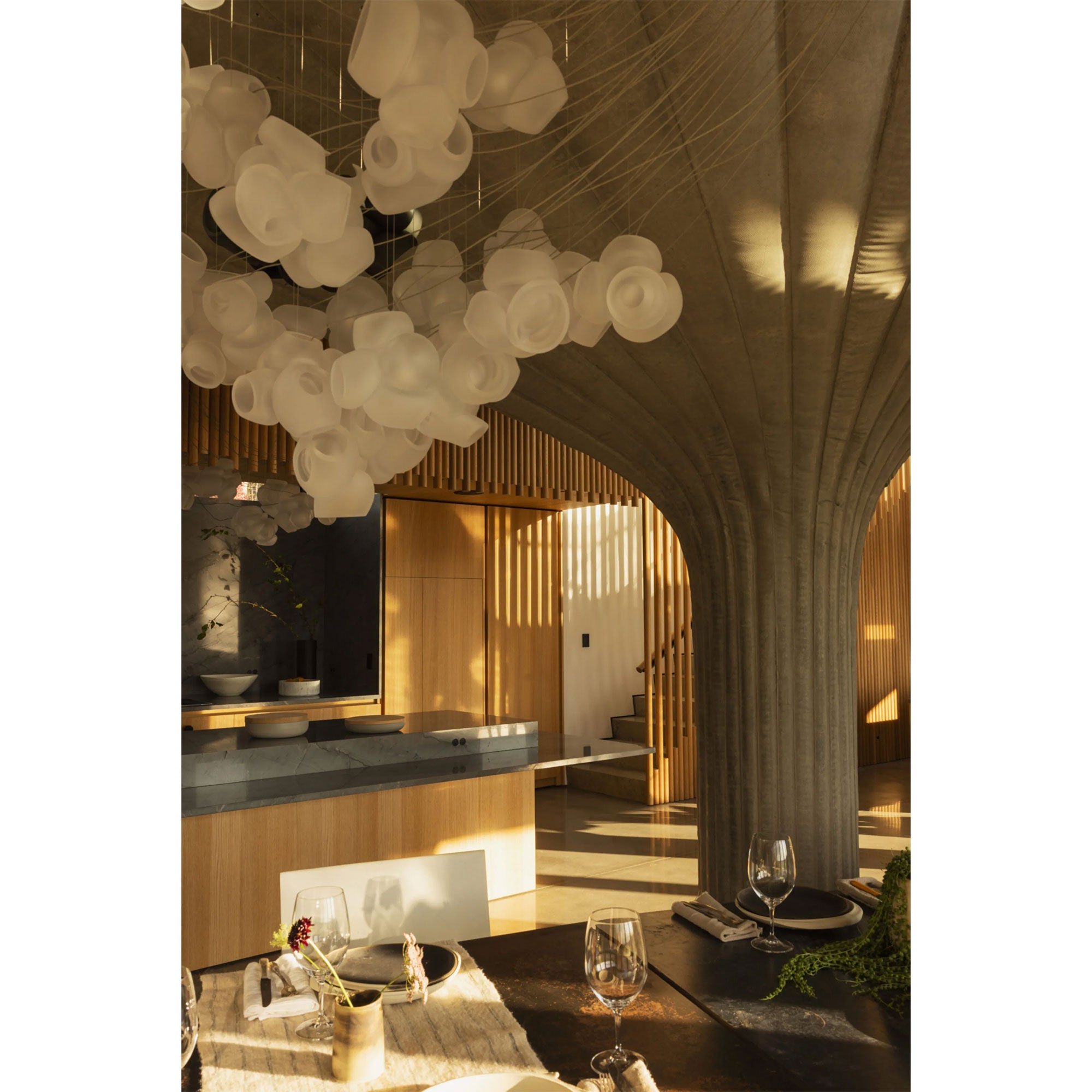 Cumulus Sculptural Glass Cluster Chandelier