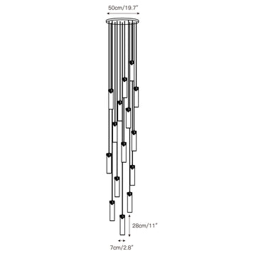 Dansani Lyra Alabaster Chandelier – detail 9 — Dimension drawings 7