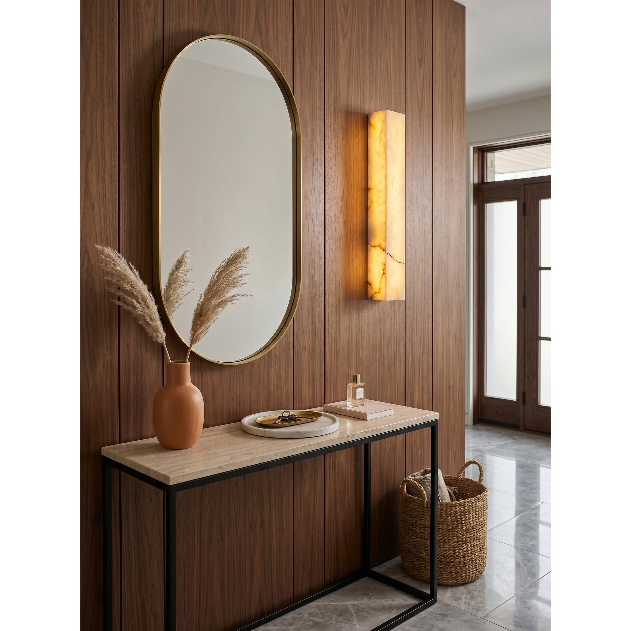 Dara Long Alabaster Wall Sconce