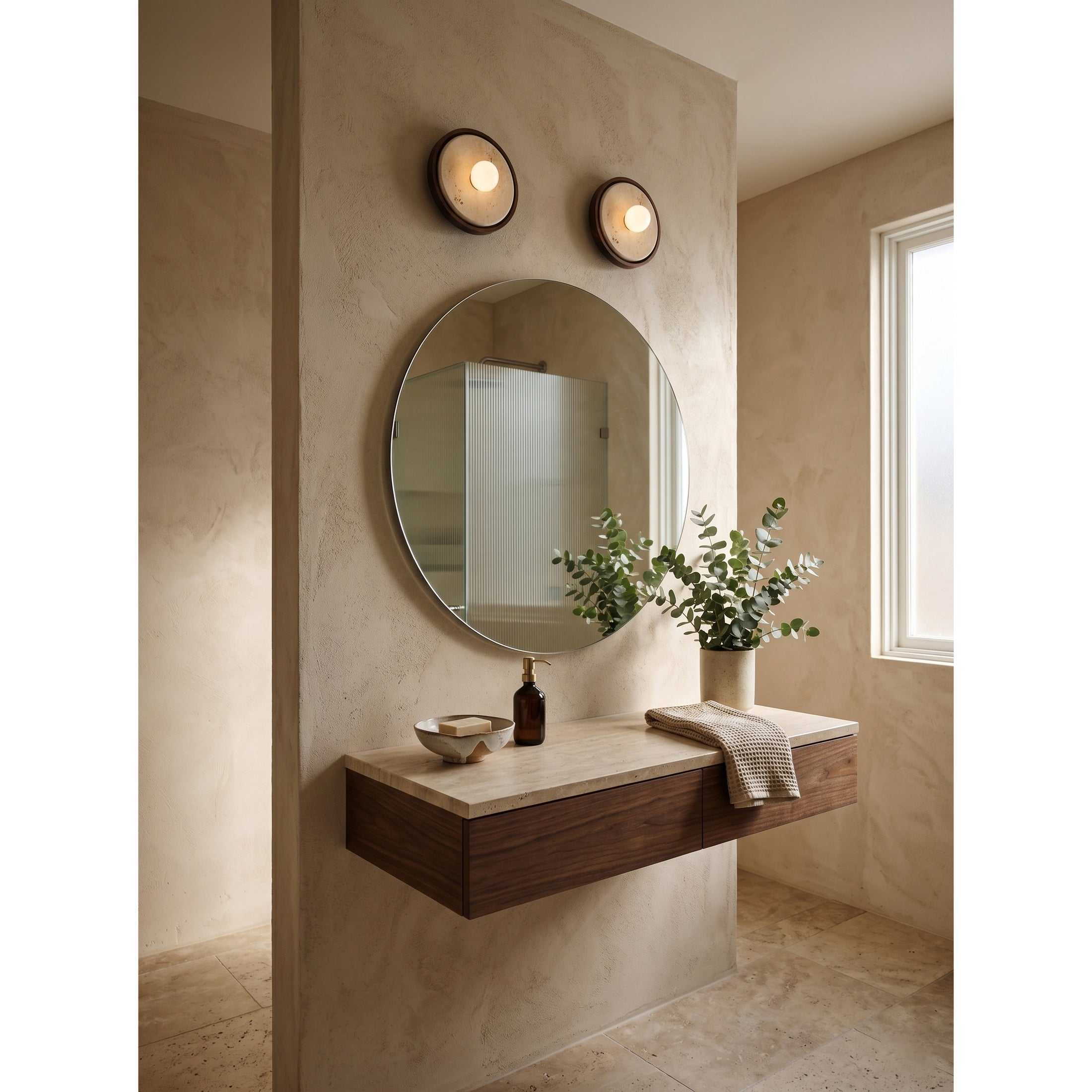 Dario Travertine Wall Sconce