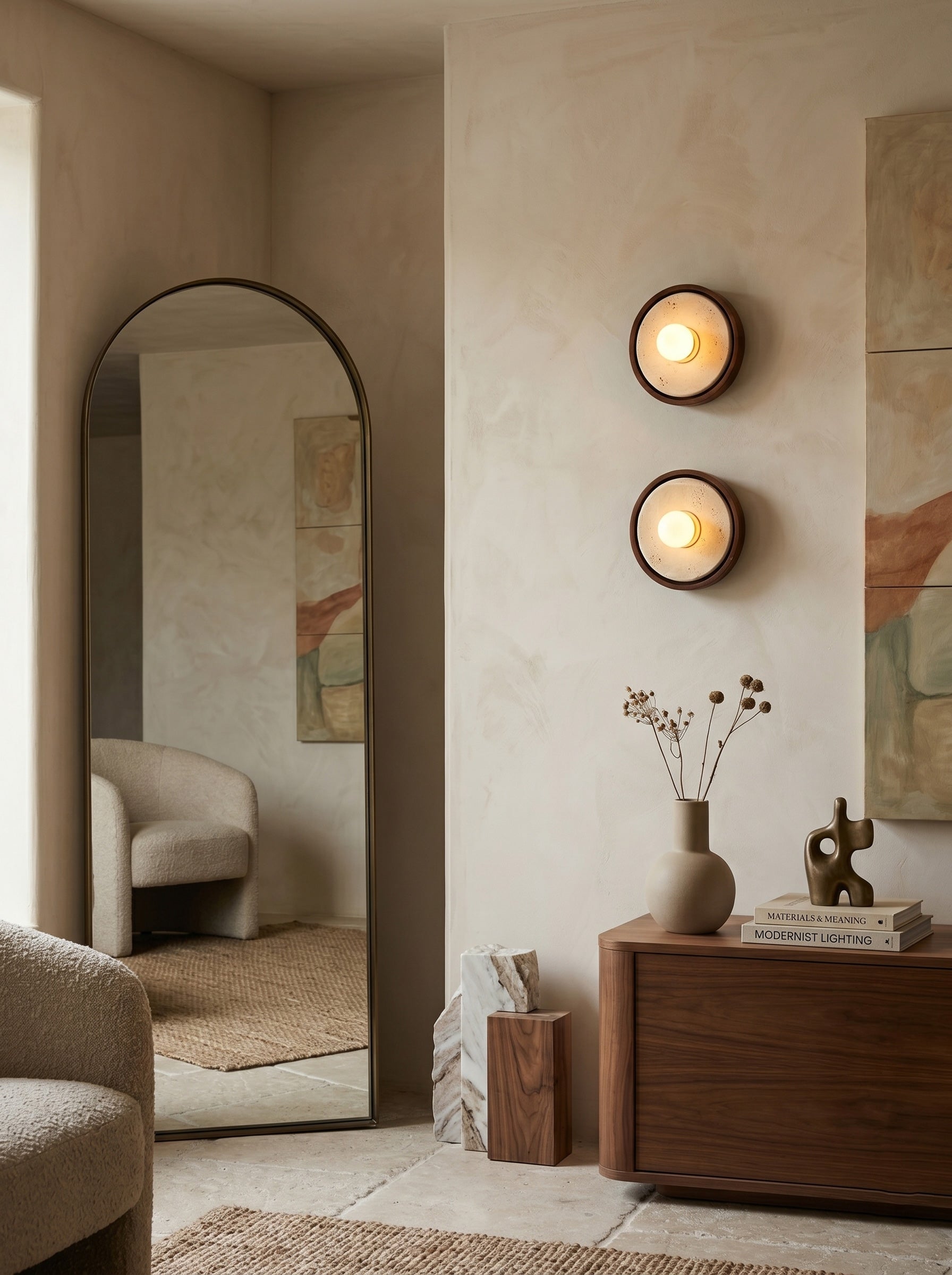 Dario Travertine Wall Sconce