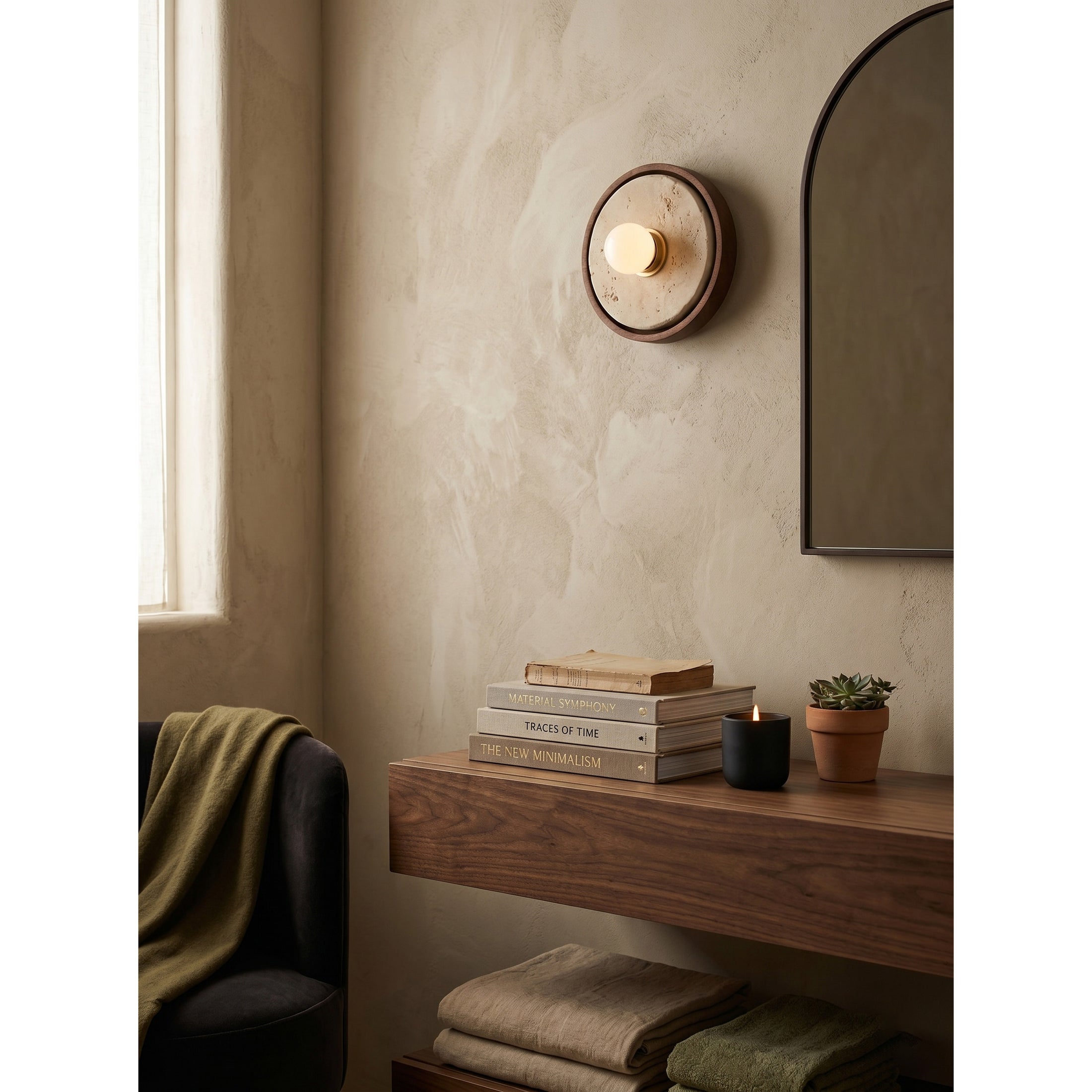 Dario Travertine Wall Sconce