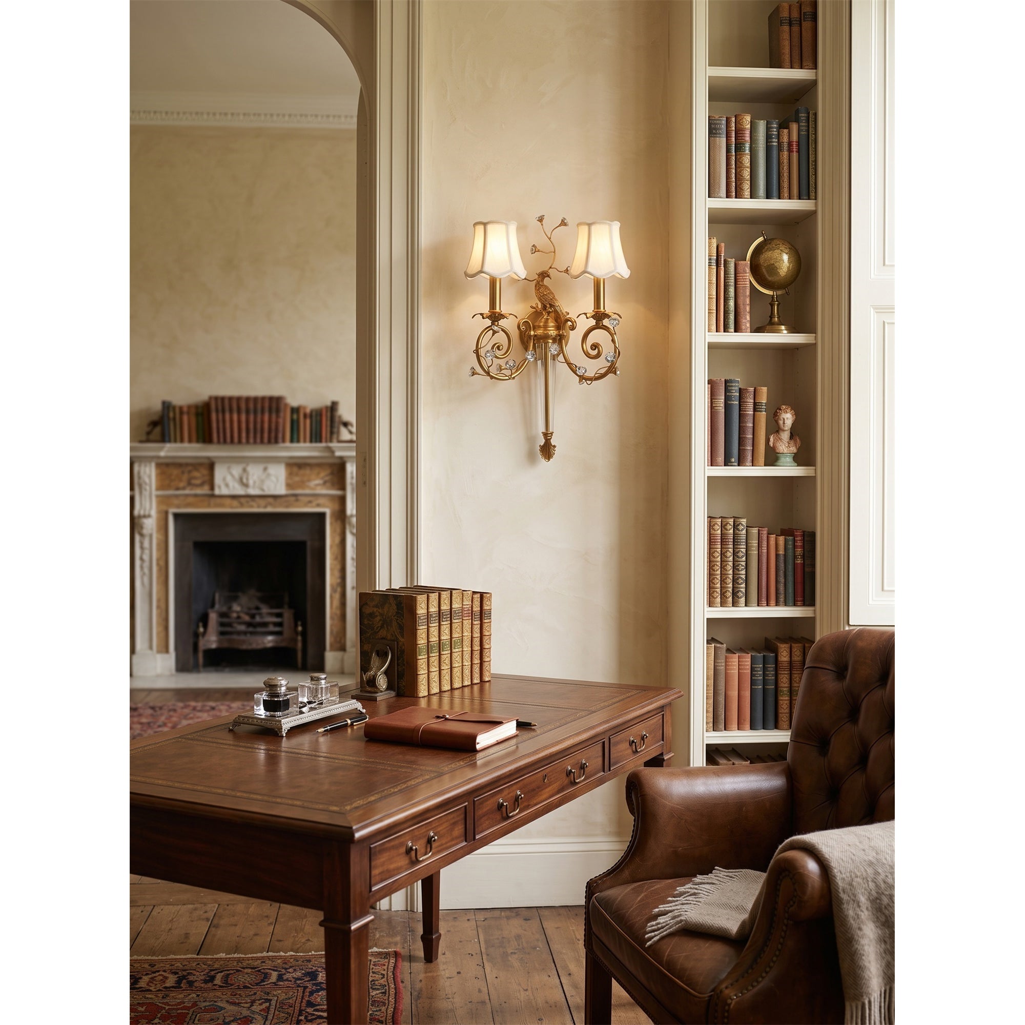 Delphia Peacock Wall Sconce