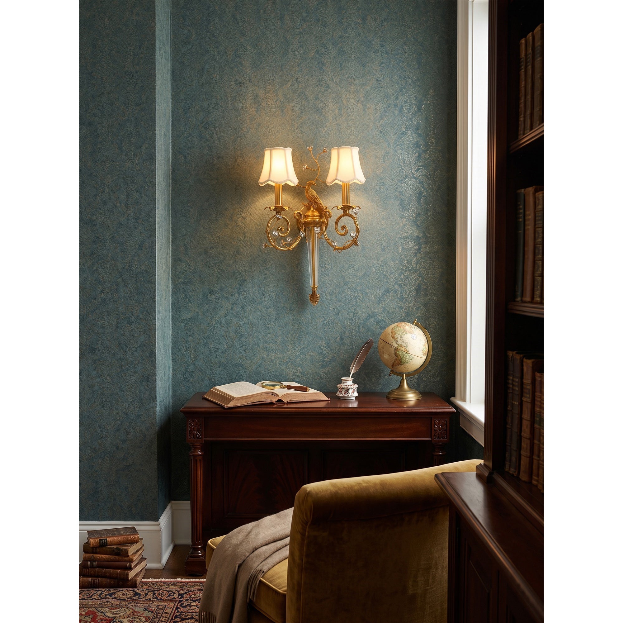 Delphia Peacock Wall Sconce