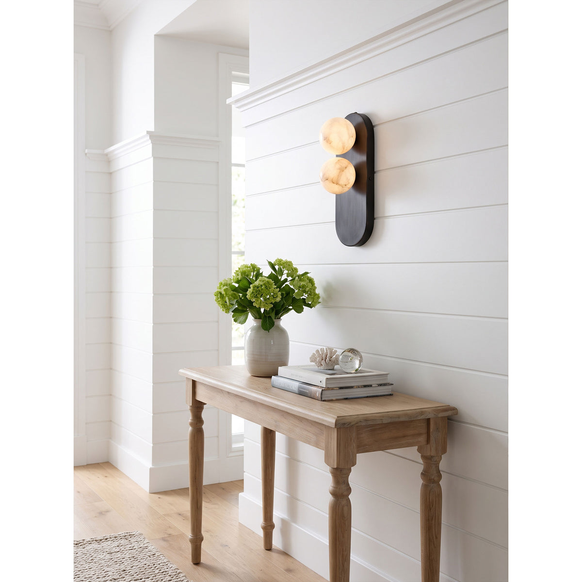 Eccolo Brass Alabaster Wall Sconce