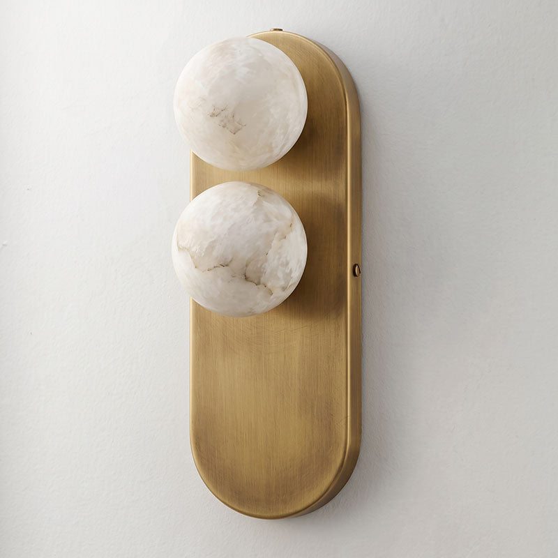 Eccolo Brass Alabaster Wall Sconce