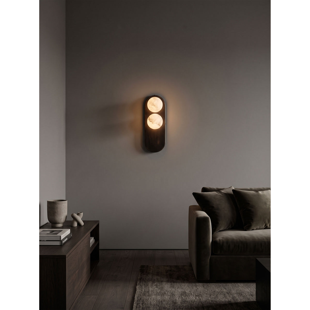 Eccolo Brass Alabaster Wall Sconce