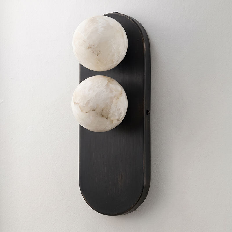 Eccolo Brass Alabaster Wall Sconce