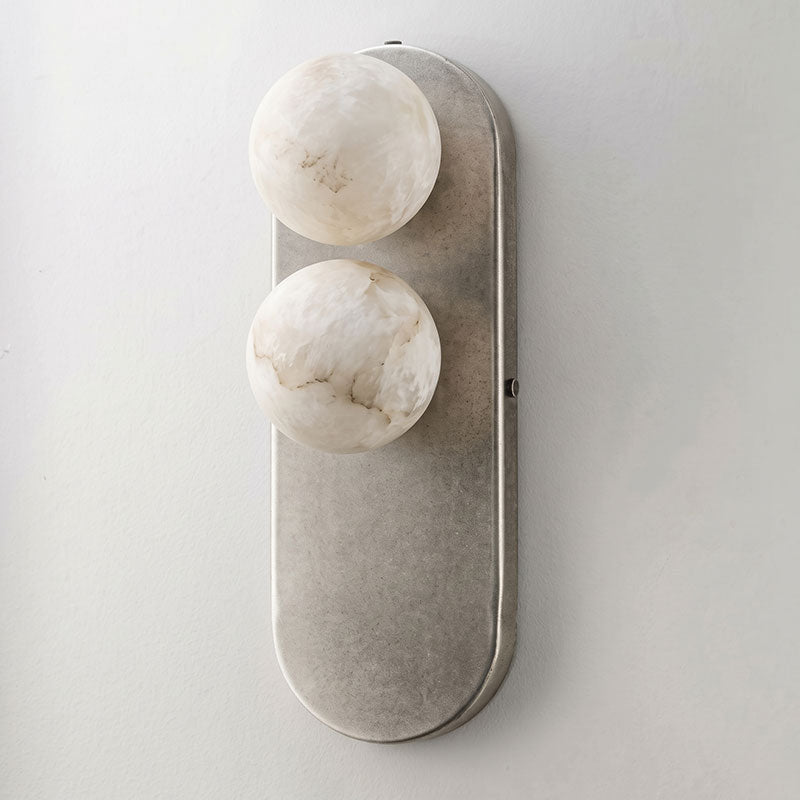 Eccolo Brass Alabaster Wall Sconce