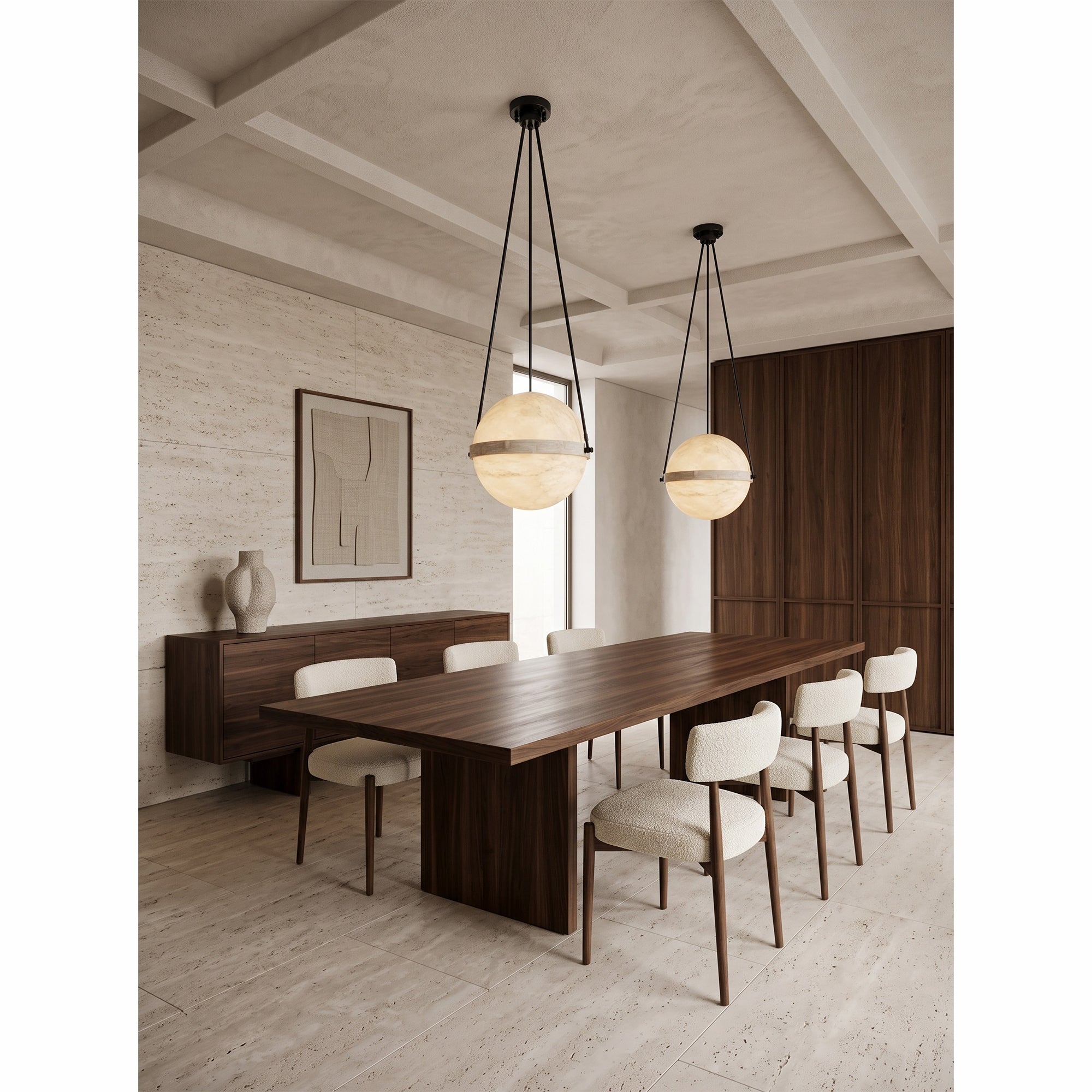 Ecliptane Orbital Alabaster Pendant Lamp