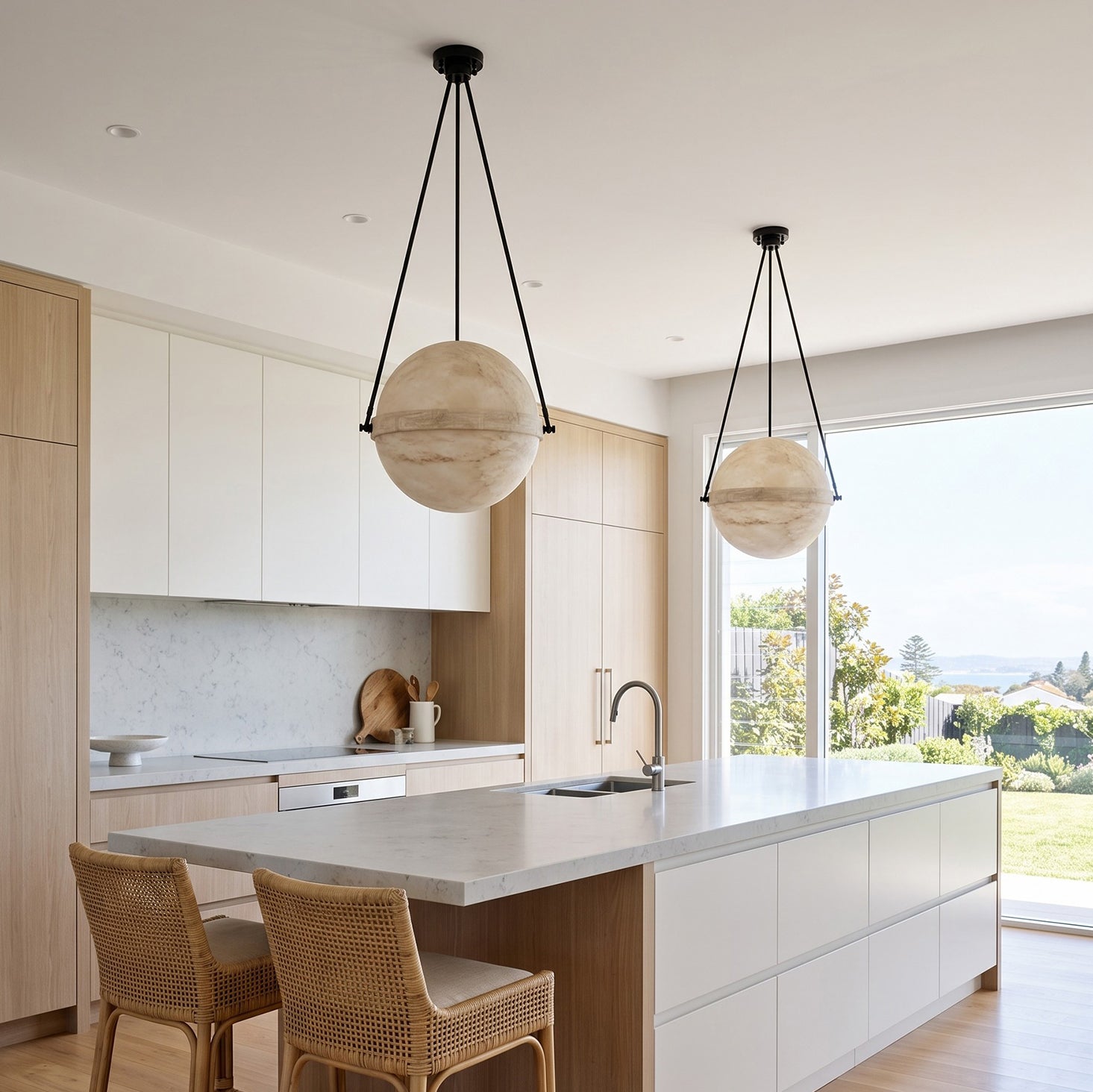 Ecliptane Orbital Alabaster Pendant Lamp