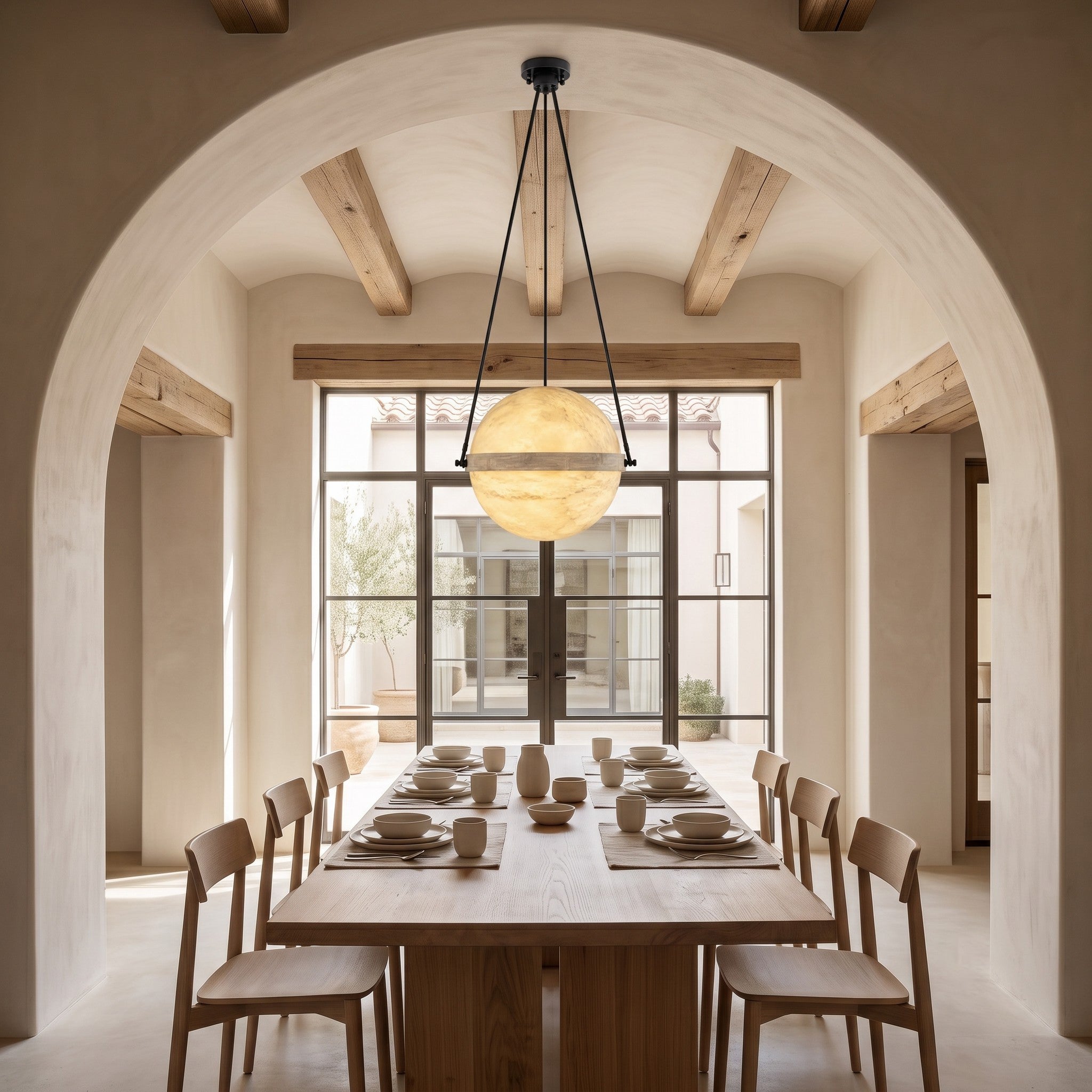 Ecliptane Orbital Alabaster Pendant Lamp