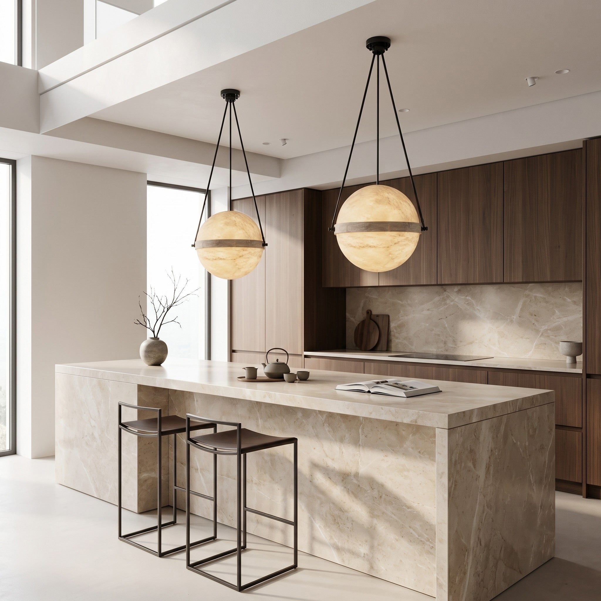 Ecliptane Orbital Alabaster Pendant Lamp
