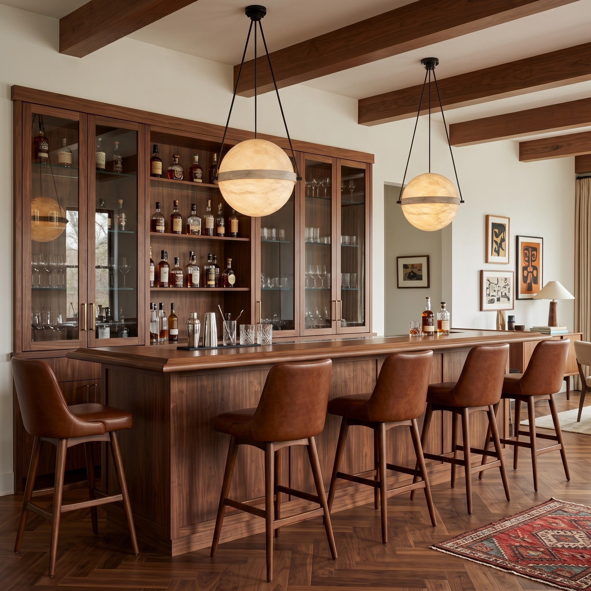 Ecliptane Orbital Alabaster Pendant Lamp