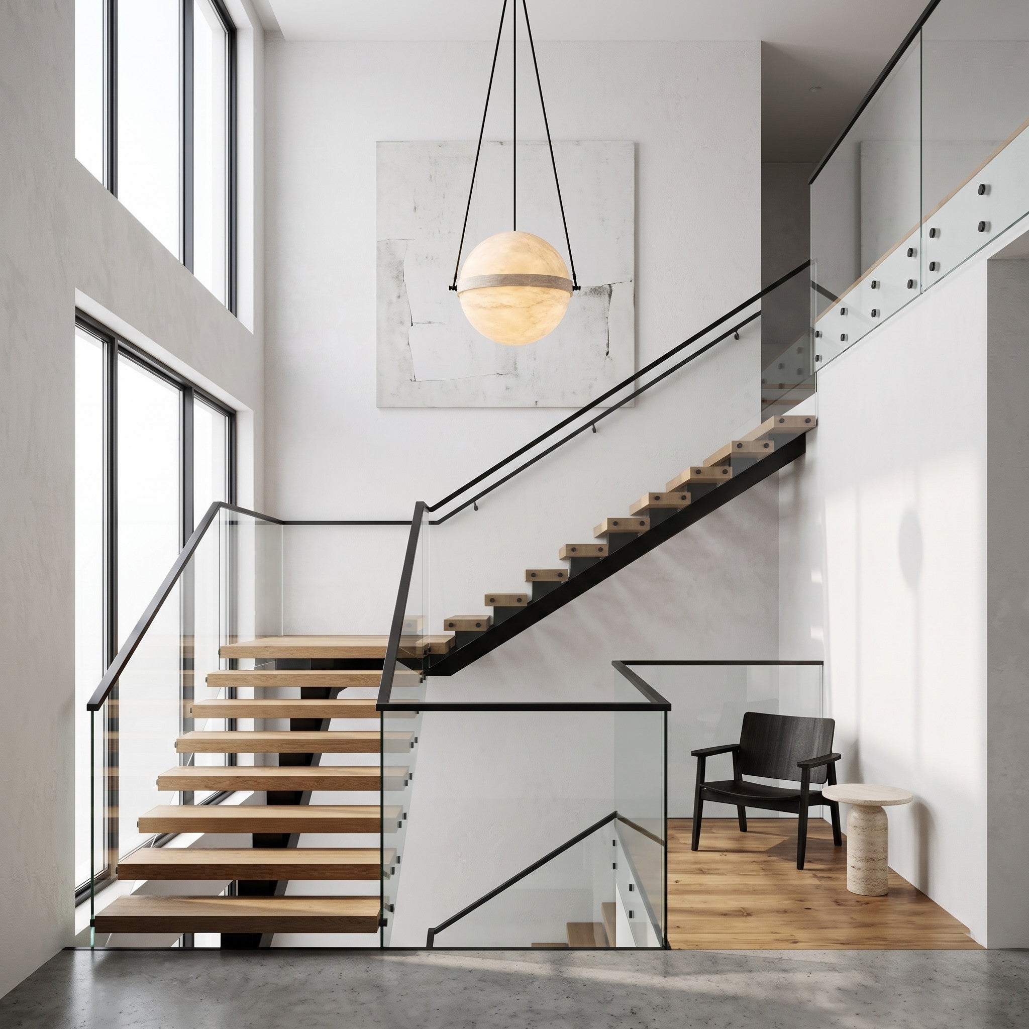 Ecliptane Orbital Alabaster Pendant Lamp