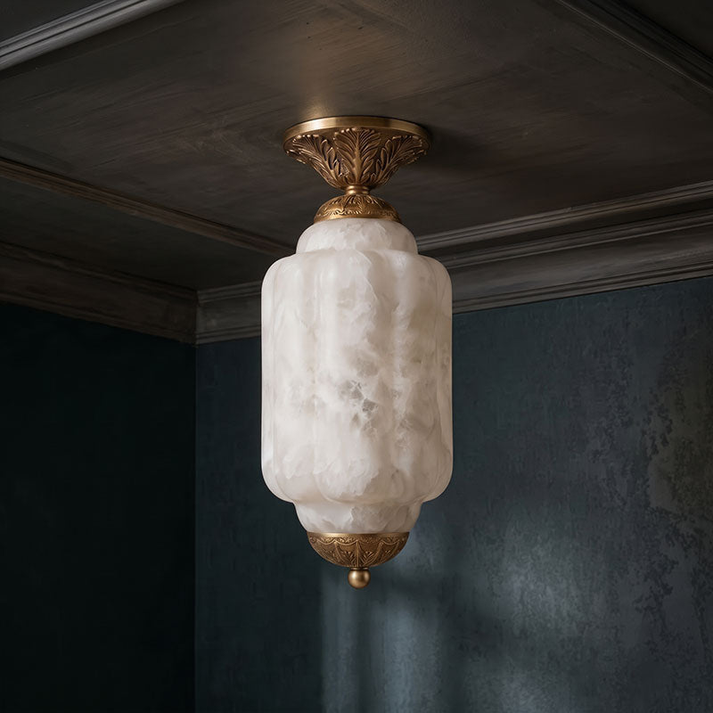 Eloise Scallop Alabaster Flush Mount Ceiling Light