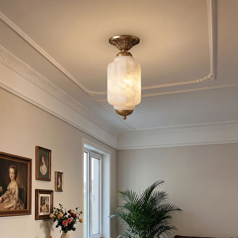 Eloise Scallop Alabaster Flush Mount – 6.3″ | Radilum