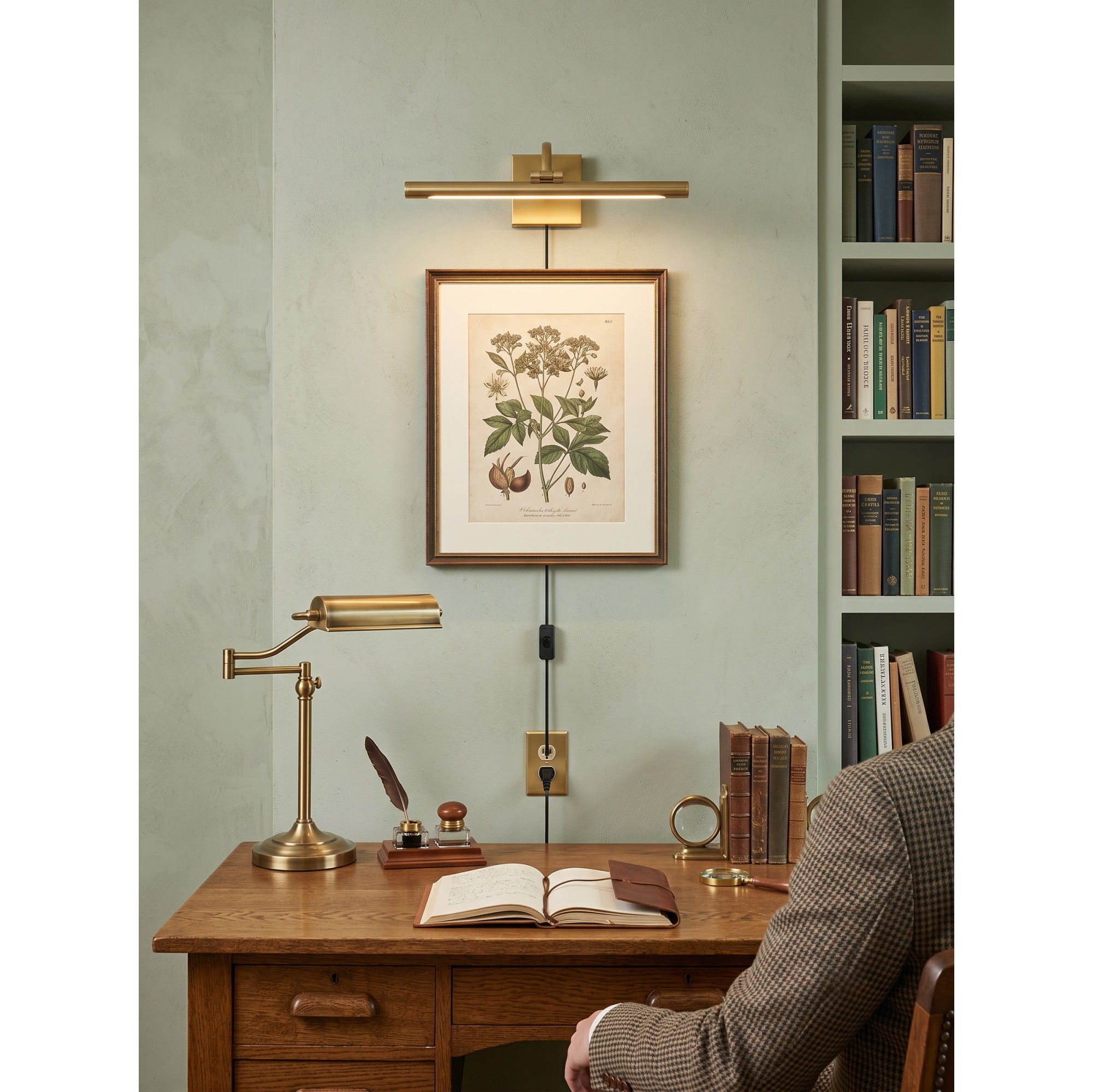 Elowen Brass Plug-in Wall Sconce