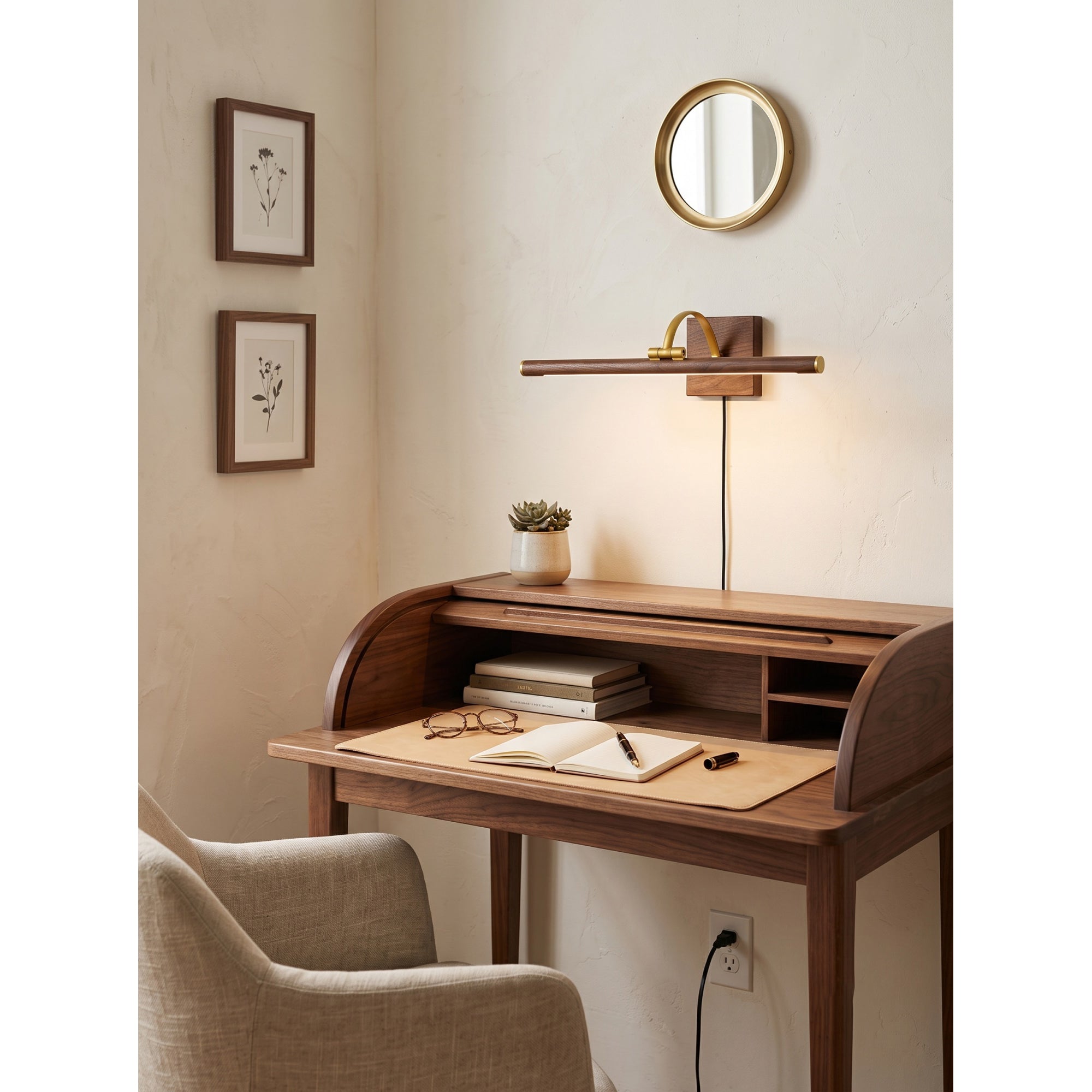 Elowen Brass Plug-in Wall Sconce