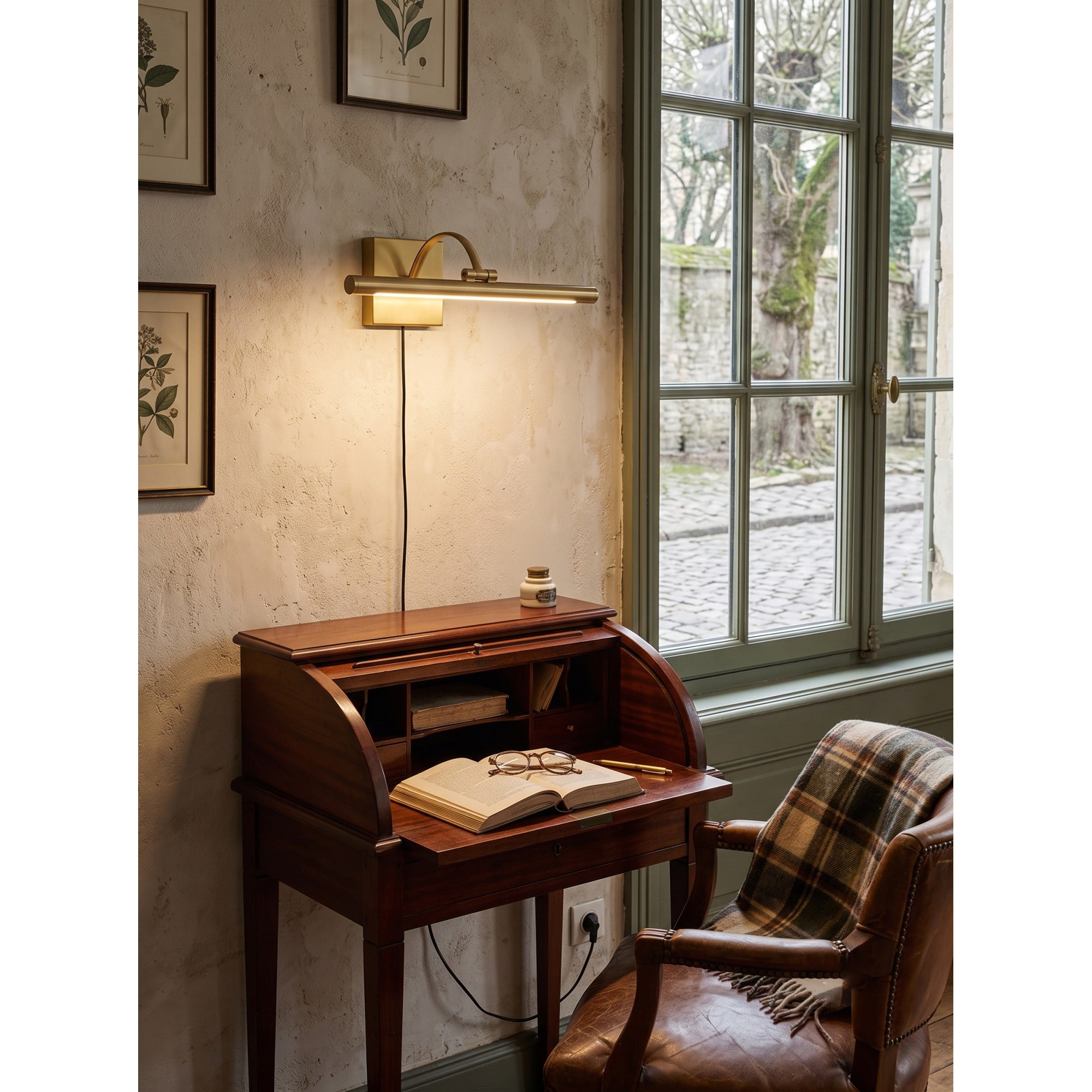 Elowen Brass Plug-in Wall Sconce