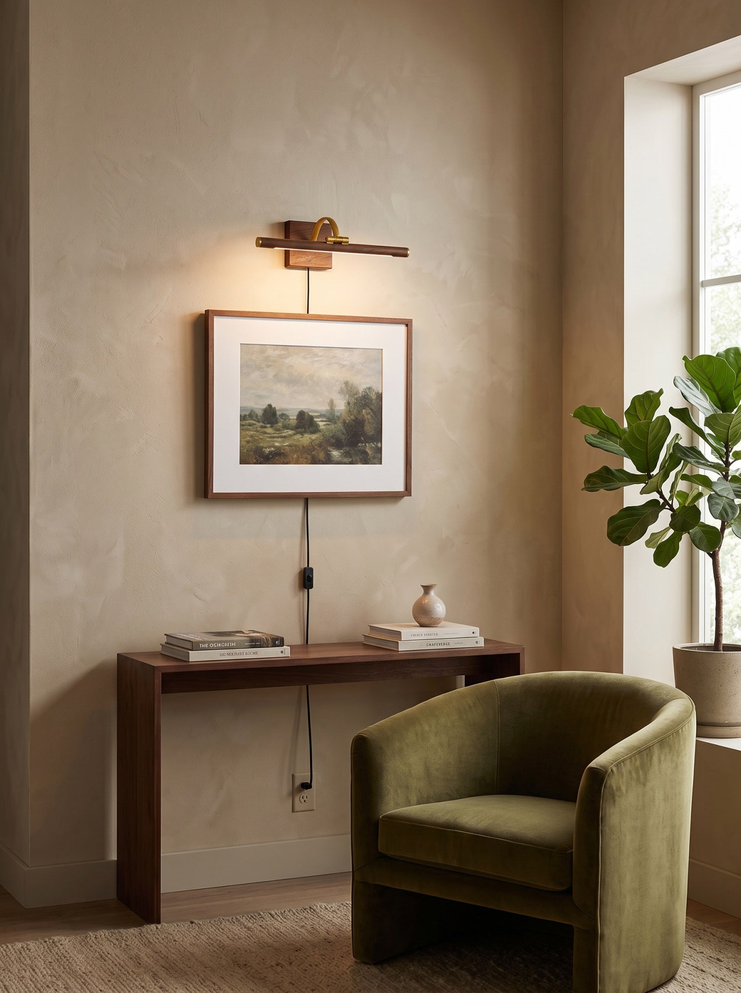 Elowen Brass Plug-in Wall Sconce