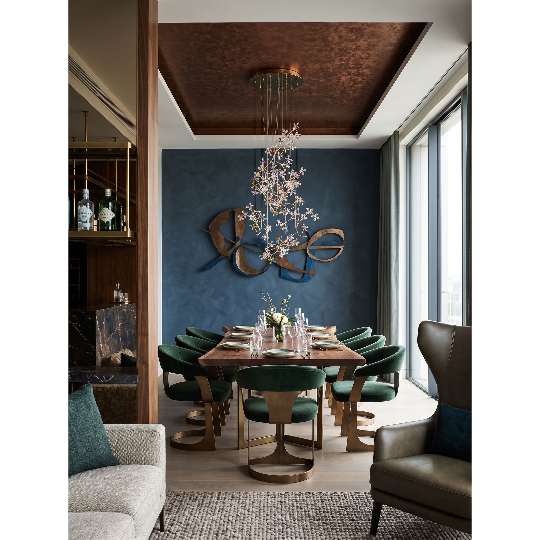Floating Branches Crystal Flower Chandelier