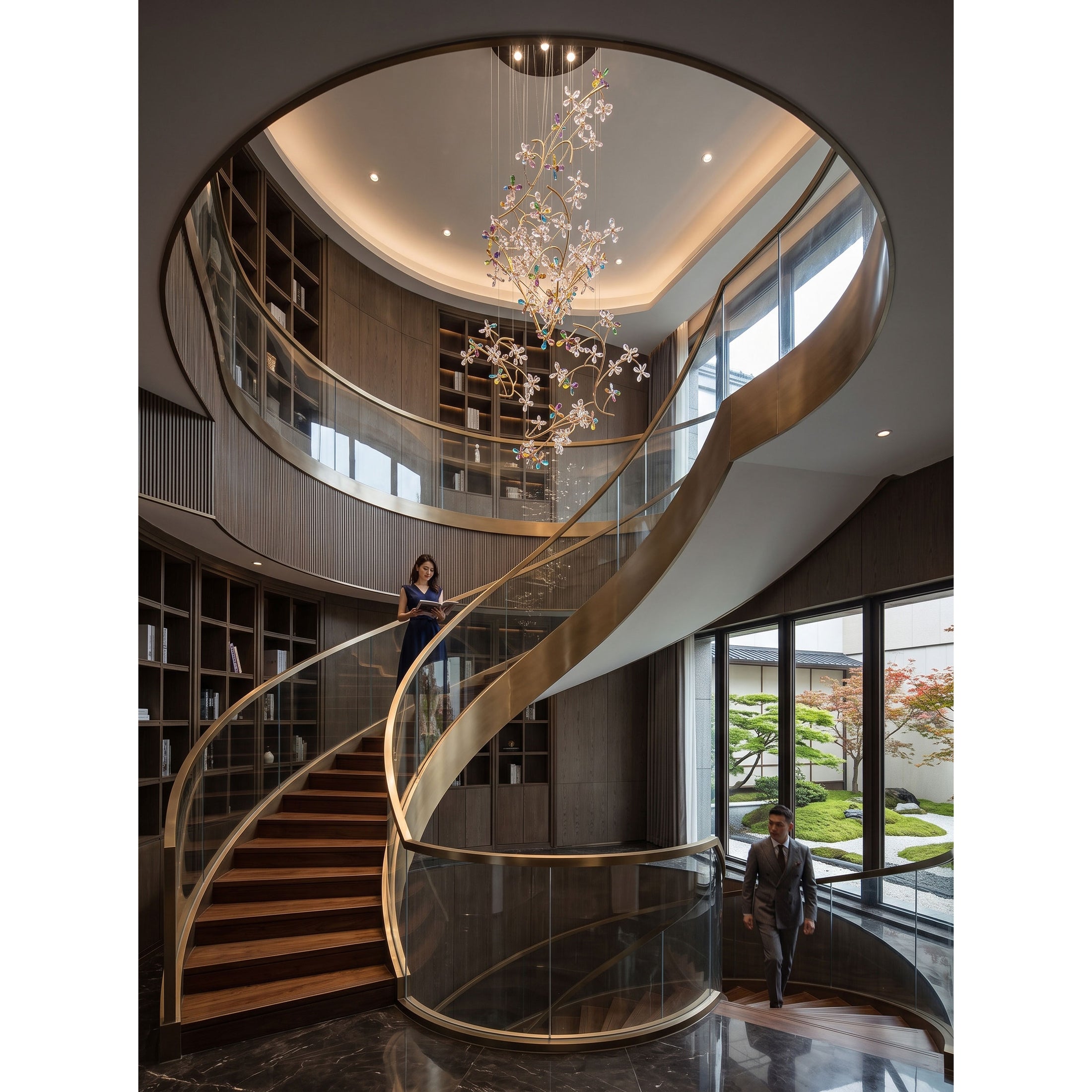 Floating Branches Crystal Flower Chandelier