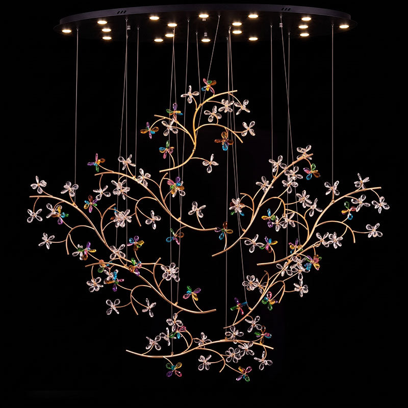 Floating Branches Crystal Flower Chandelier