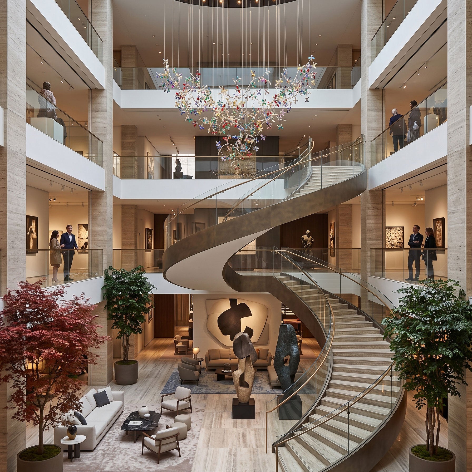 Floating Branches Crystal Flower Chandelier