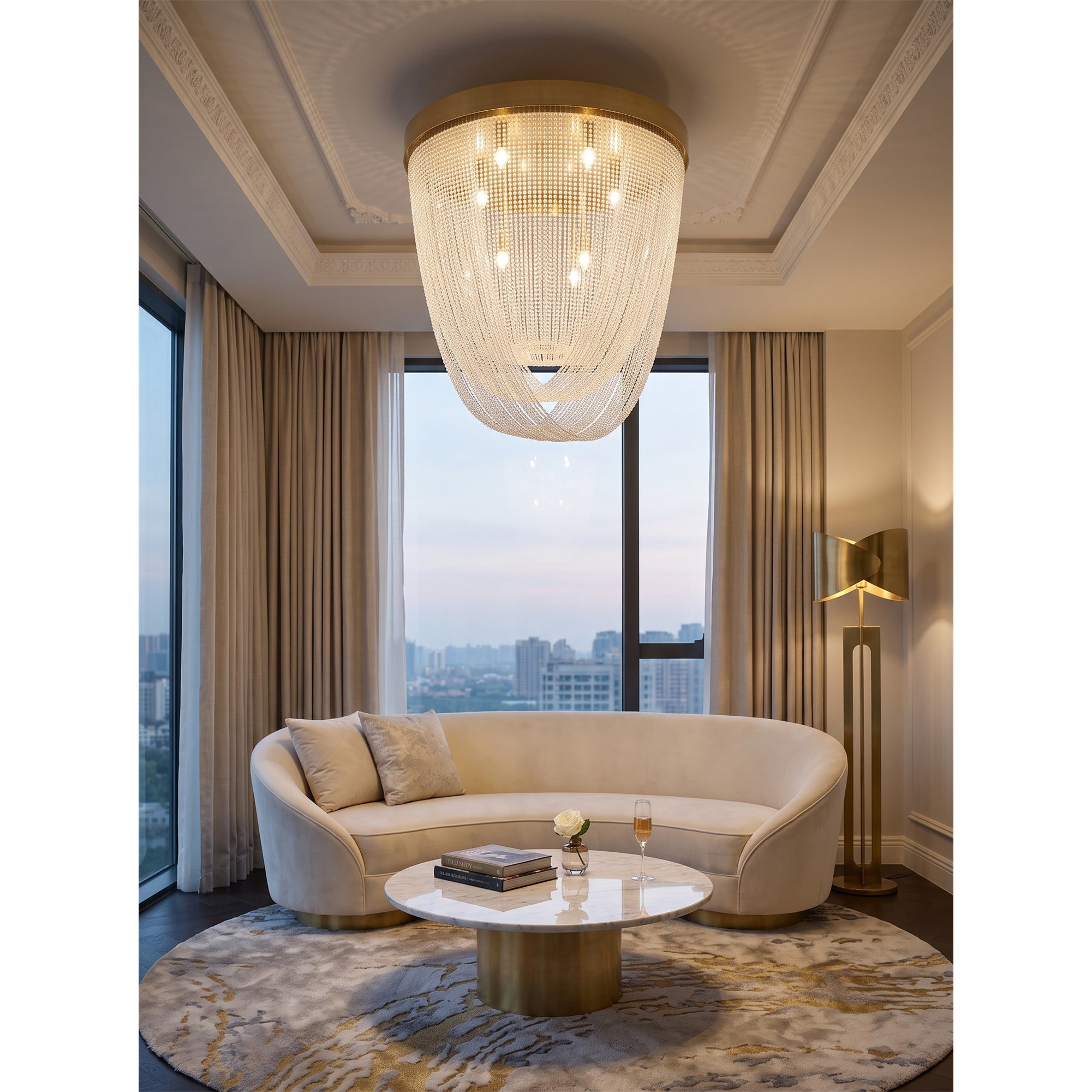 Florian Schulz Waterfall Glass Flush Mount Ceiling Light