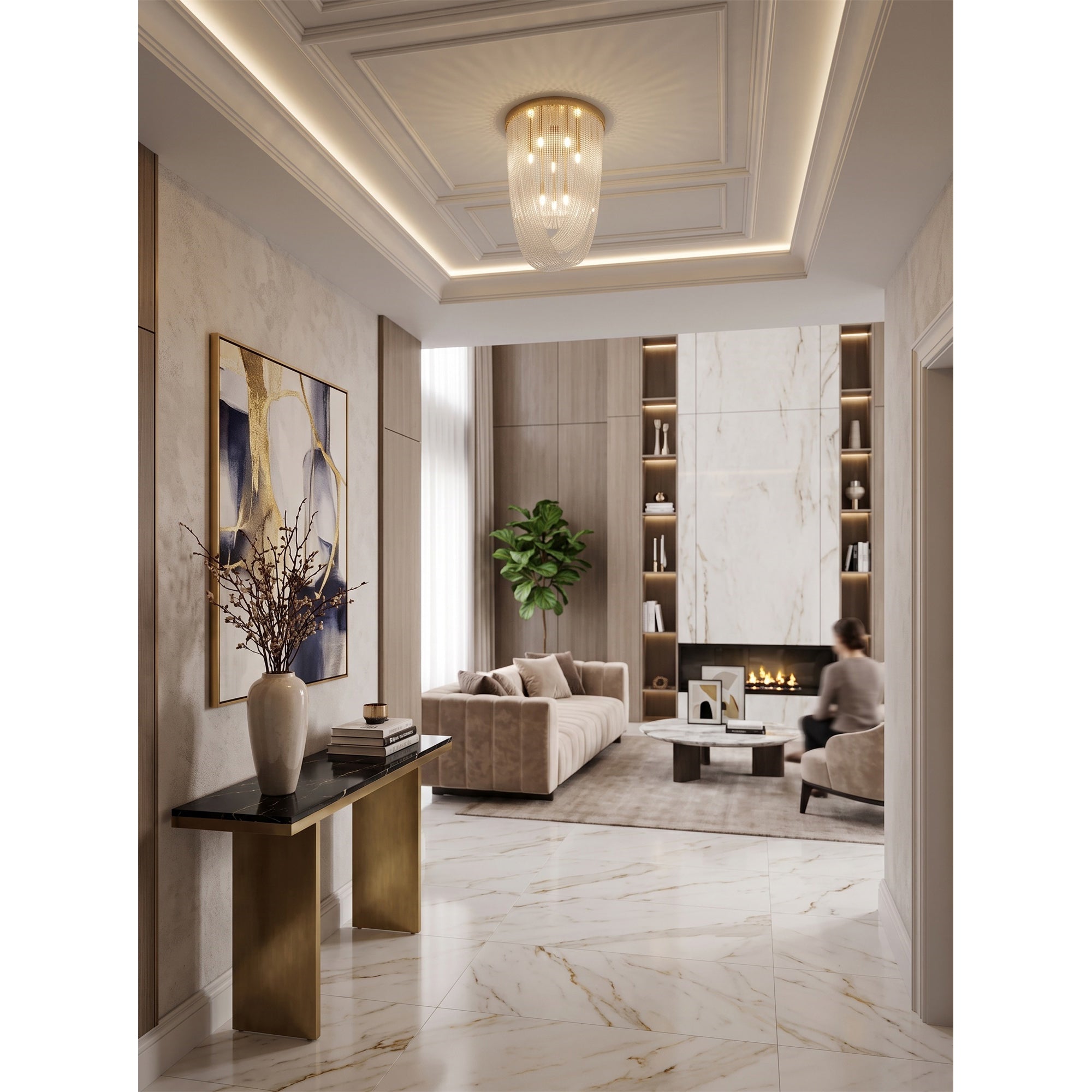 Florian Schulz Waterfall Glass Flush Mount Ceiling Light